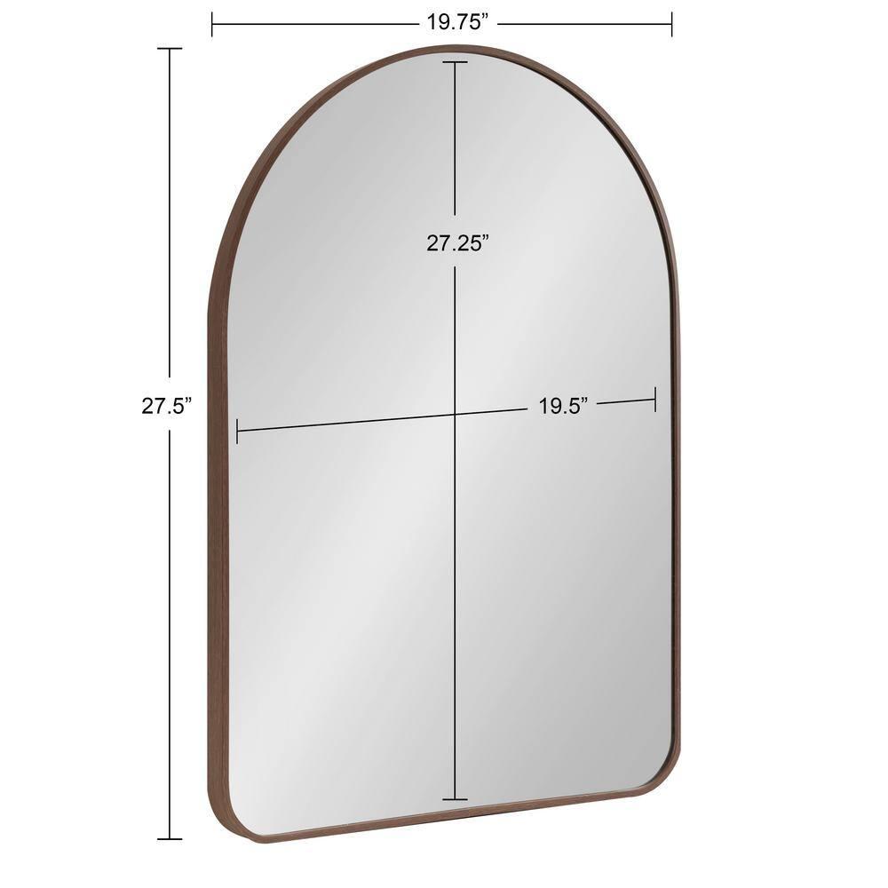 Kate and Laurel Zayda Metal Arch Mirror, 20x28, Walnut Brown