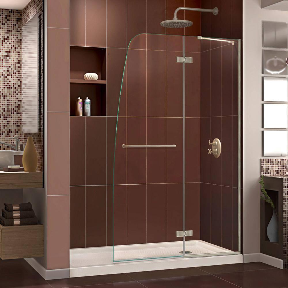 Aqua Ultra 36 in. D x 60 in. W x 74 3/4 in. H Frameless Shower Door
