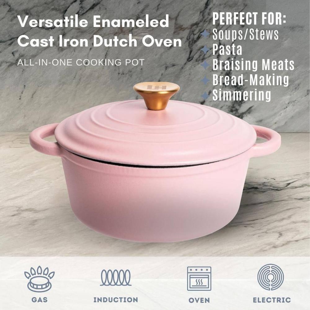 Lexi Home Lexi Home Enameled Cast Iron Round Dutch Oven