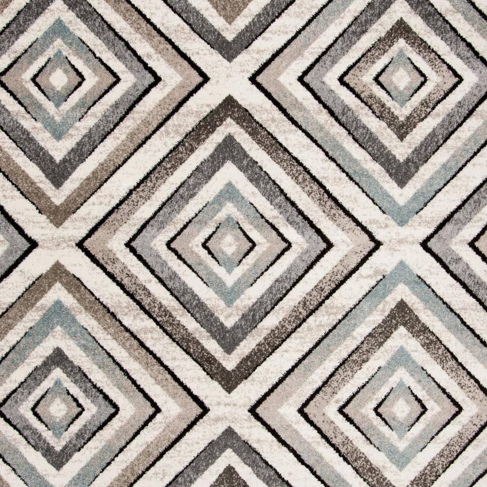 SAFAVIEH Amsterdam Collection Area Rug - 6'7" x 9'2", Cream & Beige, Diamond Geometric Design, Non-Shedding & Easy Care, Ideal for High Traffic Areas in Living Room, Bedroom (AMS109A)