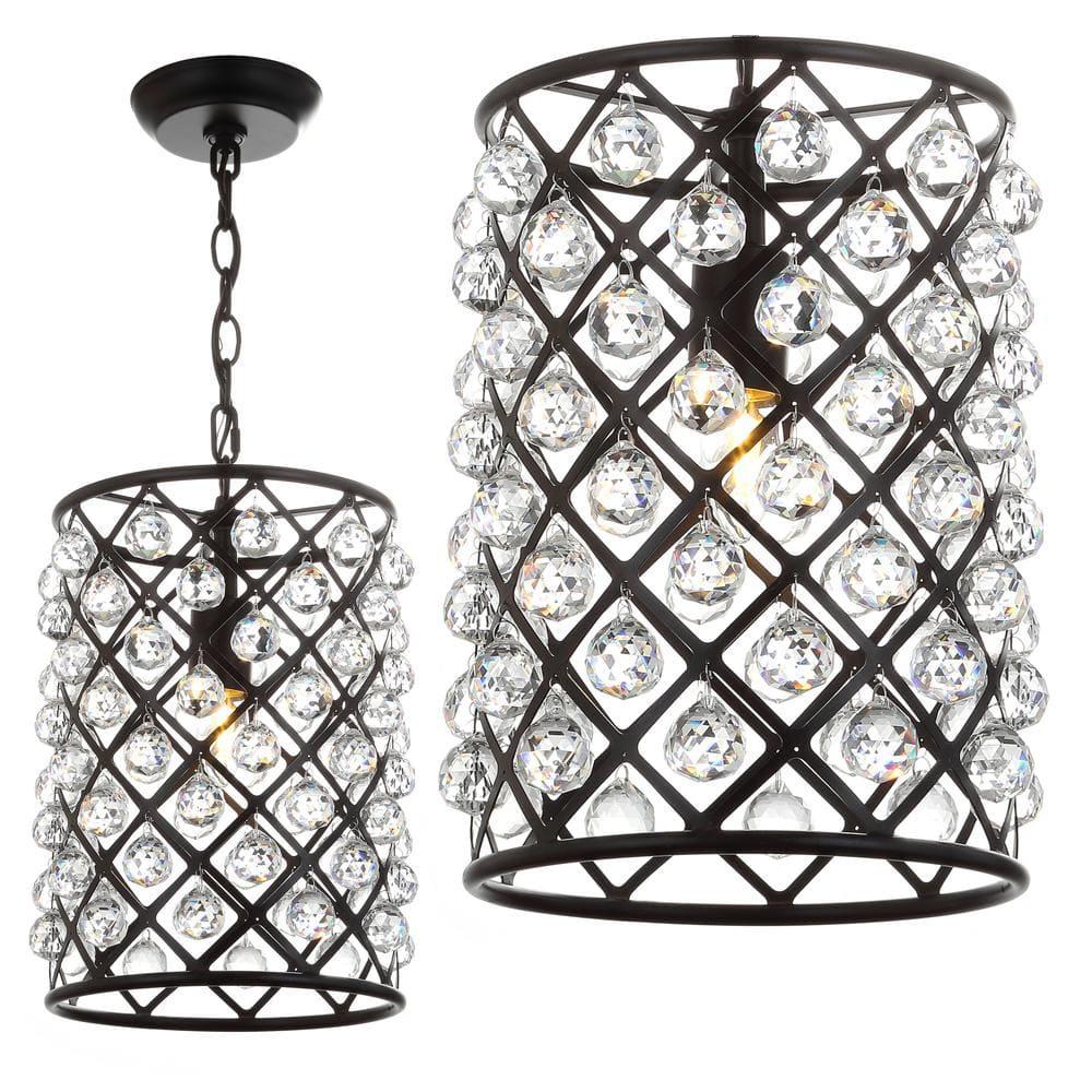 Gabrielle 10" Crystal/Metal LED Pendant, Oil Rubbed Bronze