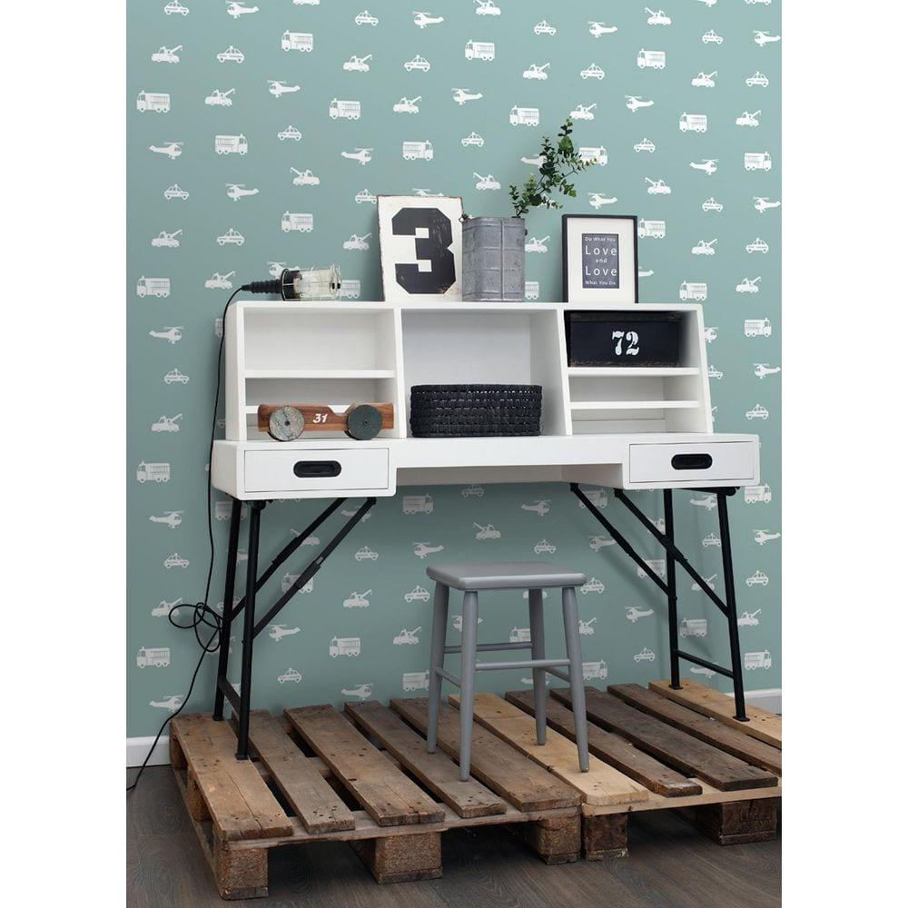 Chesapeake Briony Blue Vehicles Wallpaper, 20.9-in by 33-ft