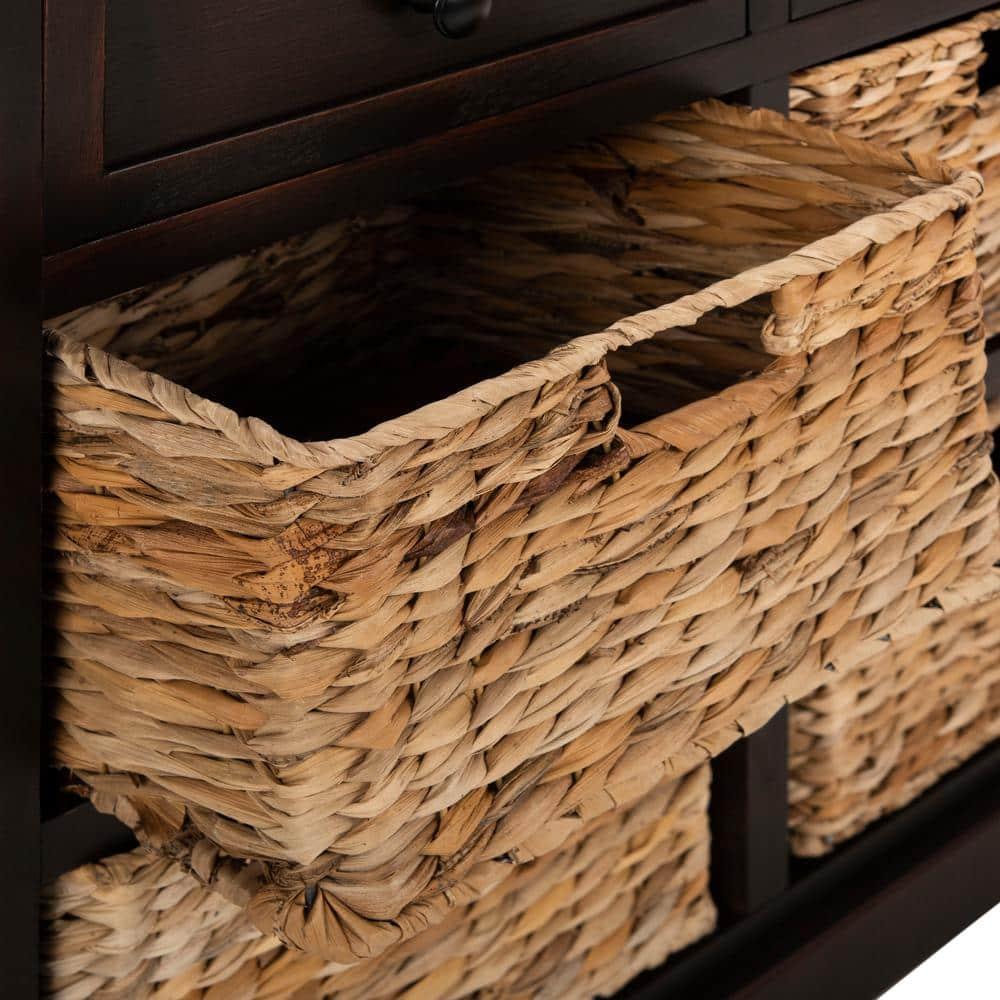 Herman Storage Unit with Wicker Baskets - Brown - Safavieh.