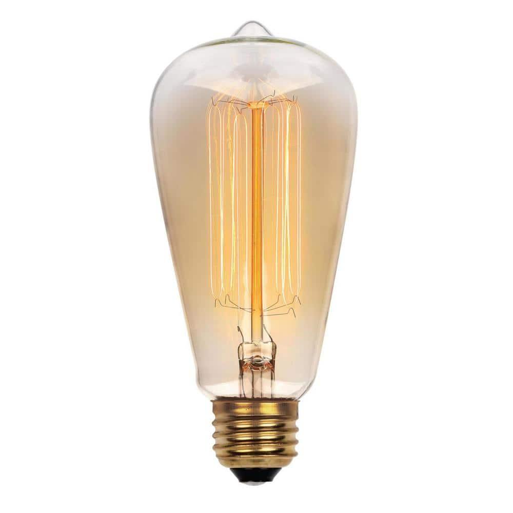 60 Watt ST19 E26/Medium (Standard) Dimmable 2200K Amber Colored Incandescent Bulb