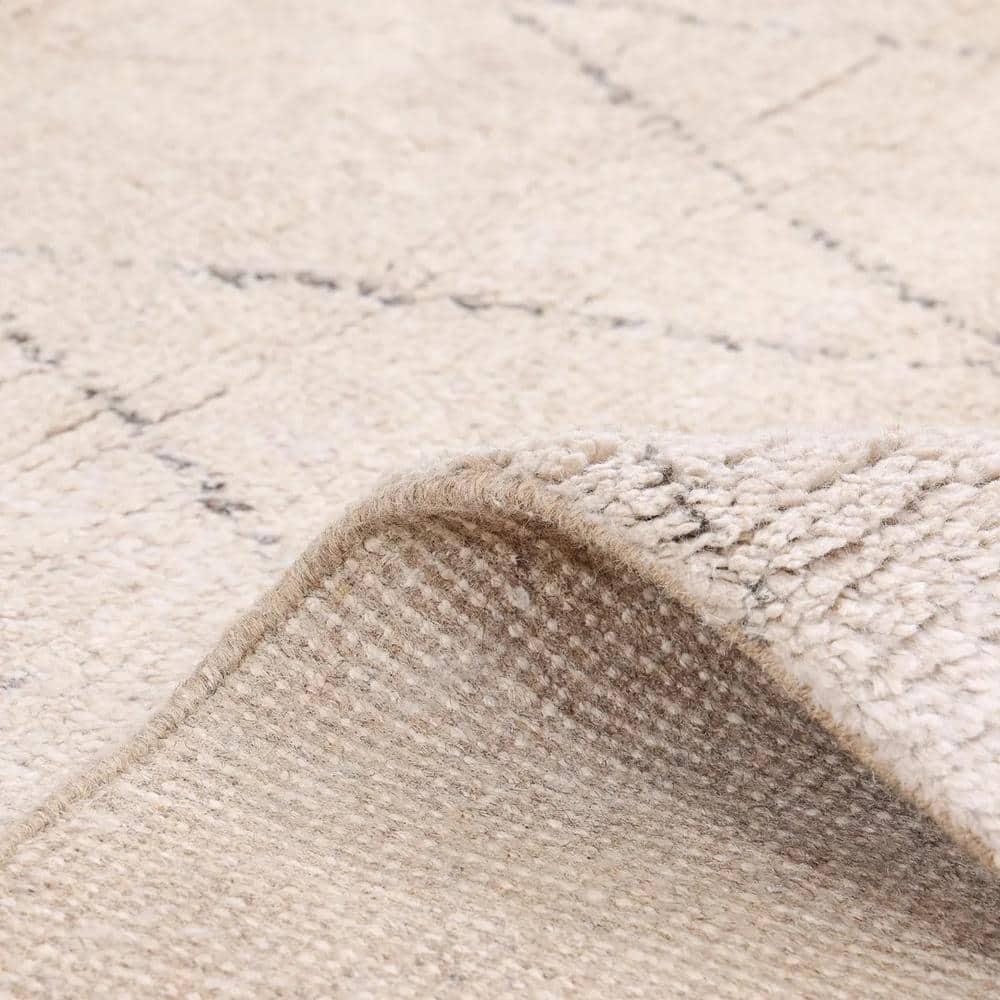 Ferra Hand-Knotted Wool-Blend Moroccan Style Shag Rug - 5' x 8'