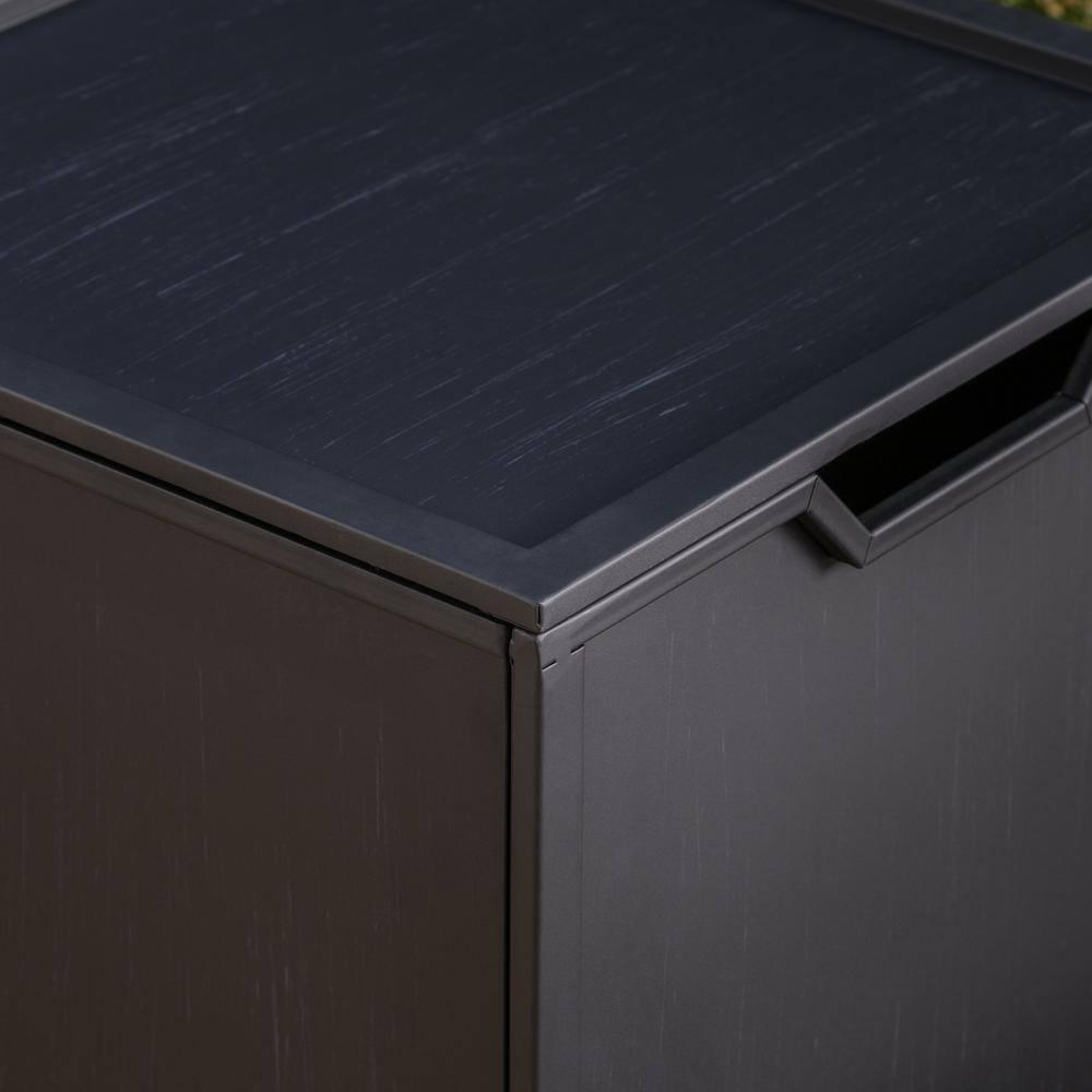 Outdoor Iron 40 Inch Square Fire Pit - 50,000 BTU,Dark Grey
