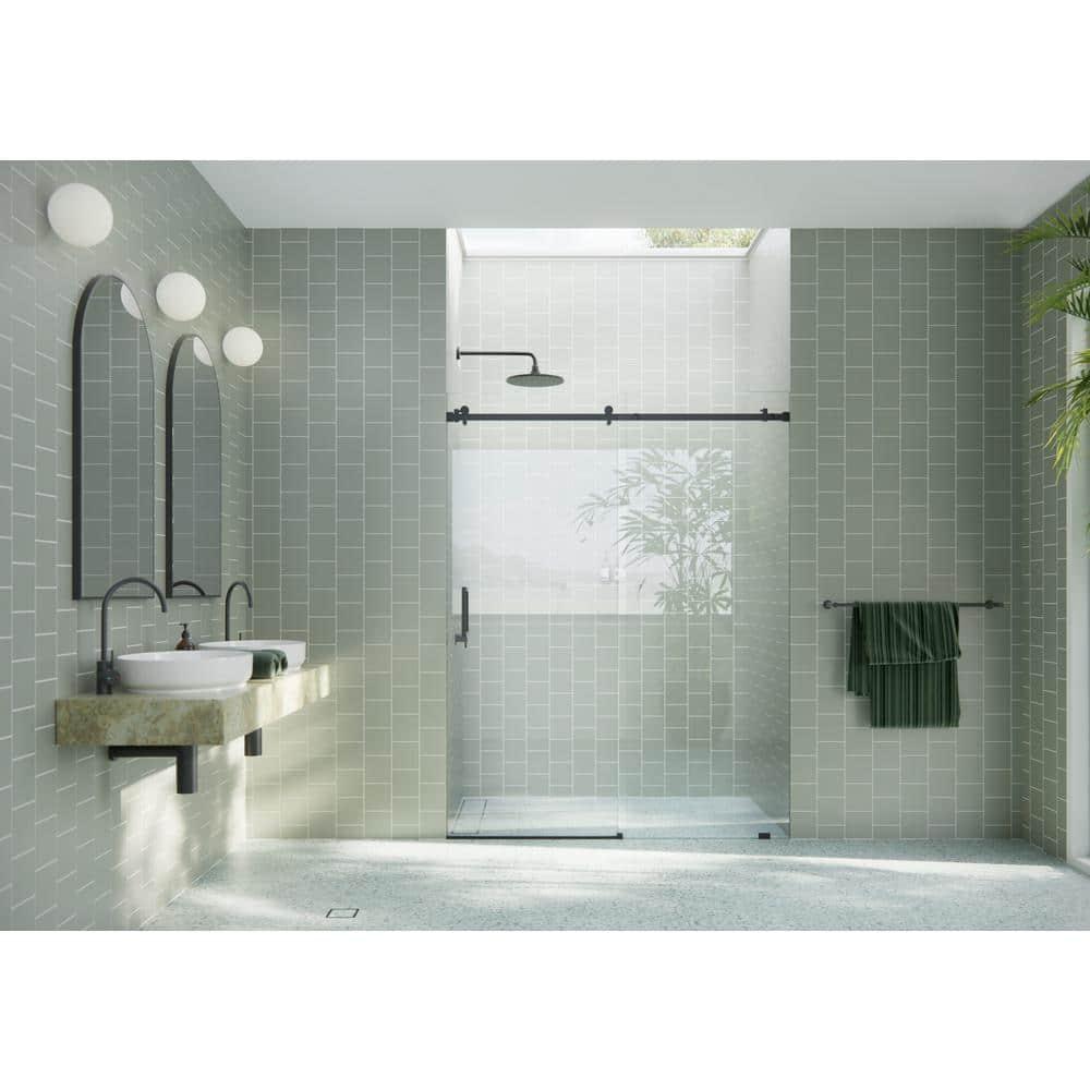 Astro 60 - 64 in. x 78 in. Fully Frameless Glass Sliding Shower Door