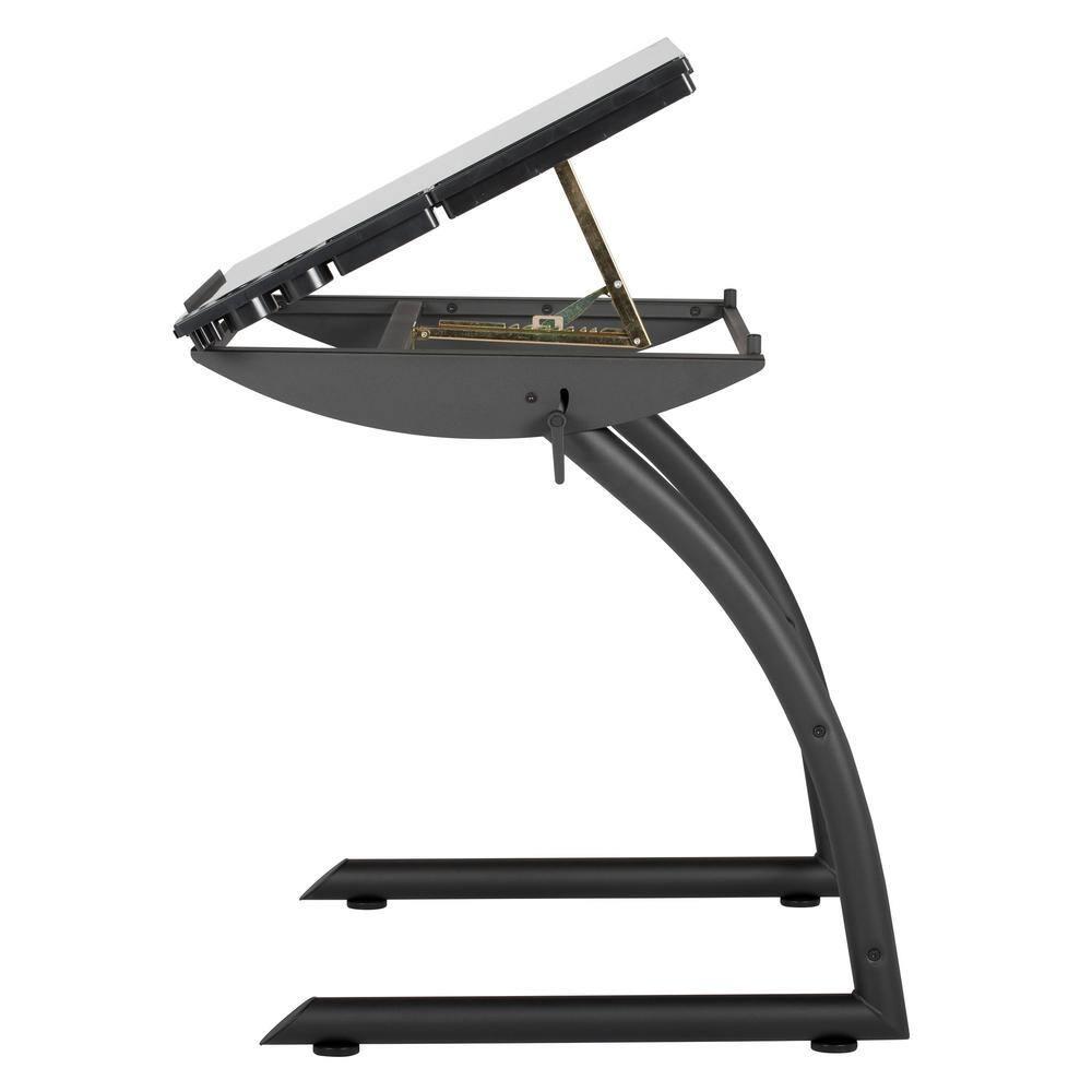 Inbox Zero Cournoyer Glass Drafting Table
