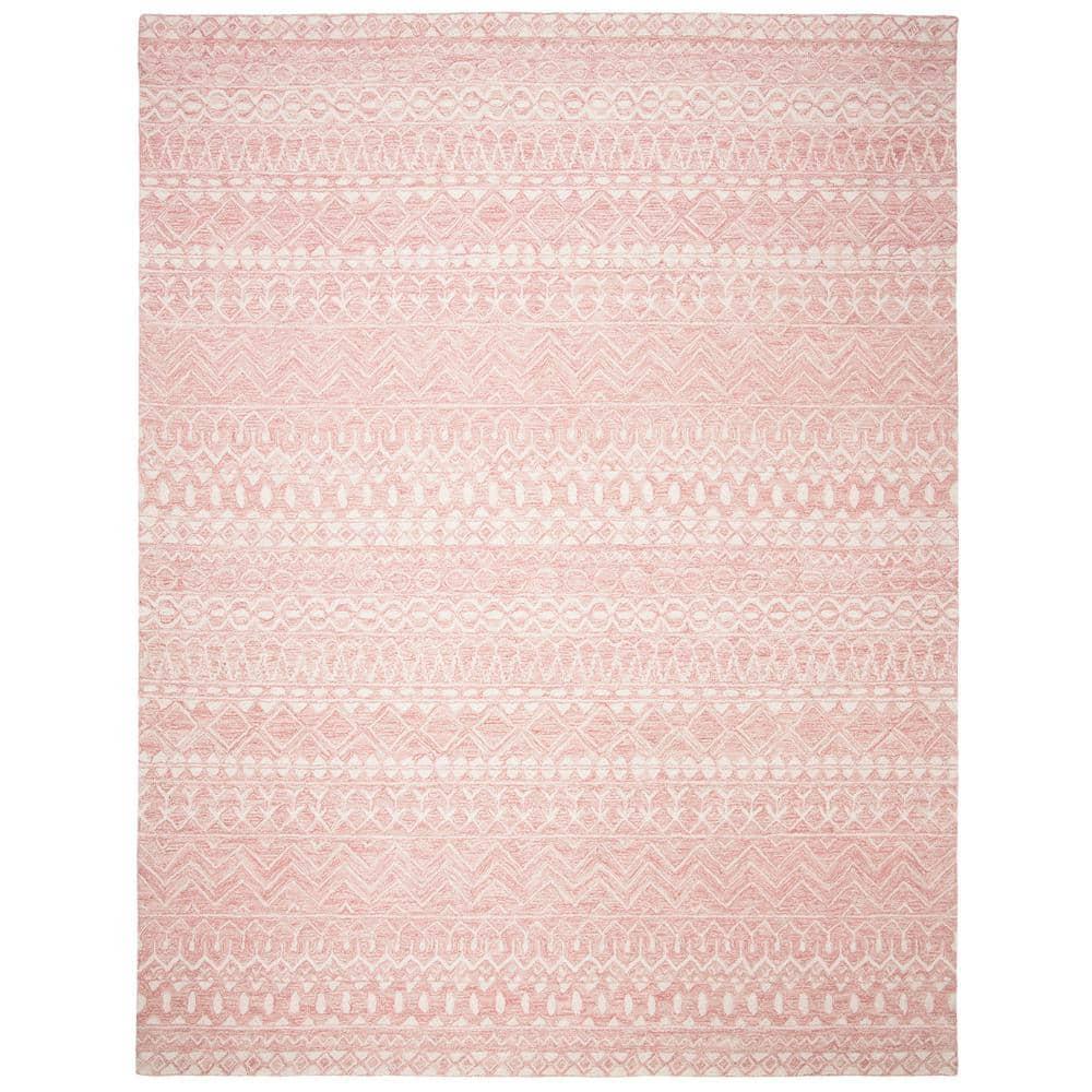 Micro-Loop MLP502 Hand Tufted Indoor Area Rug - Pink/Ivory - 8'x10' - Safavieh