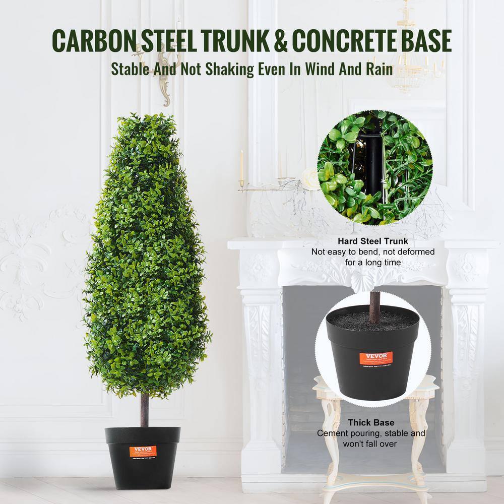 36" Green Plastic Boxwood Topiary Trees with Pots