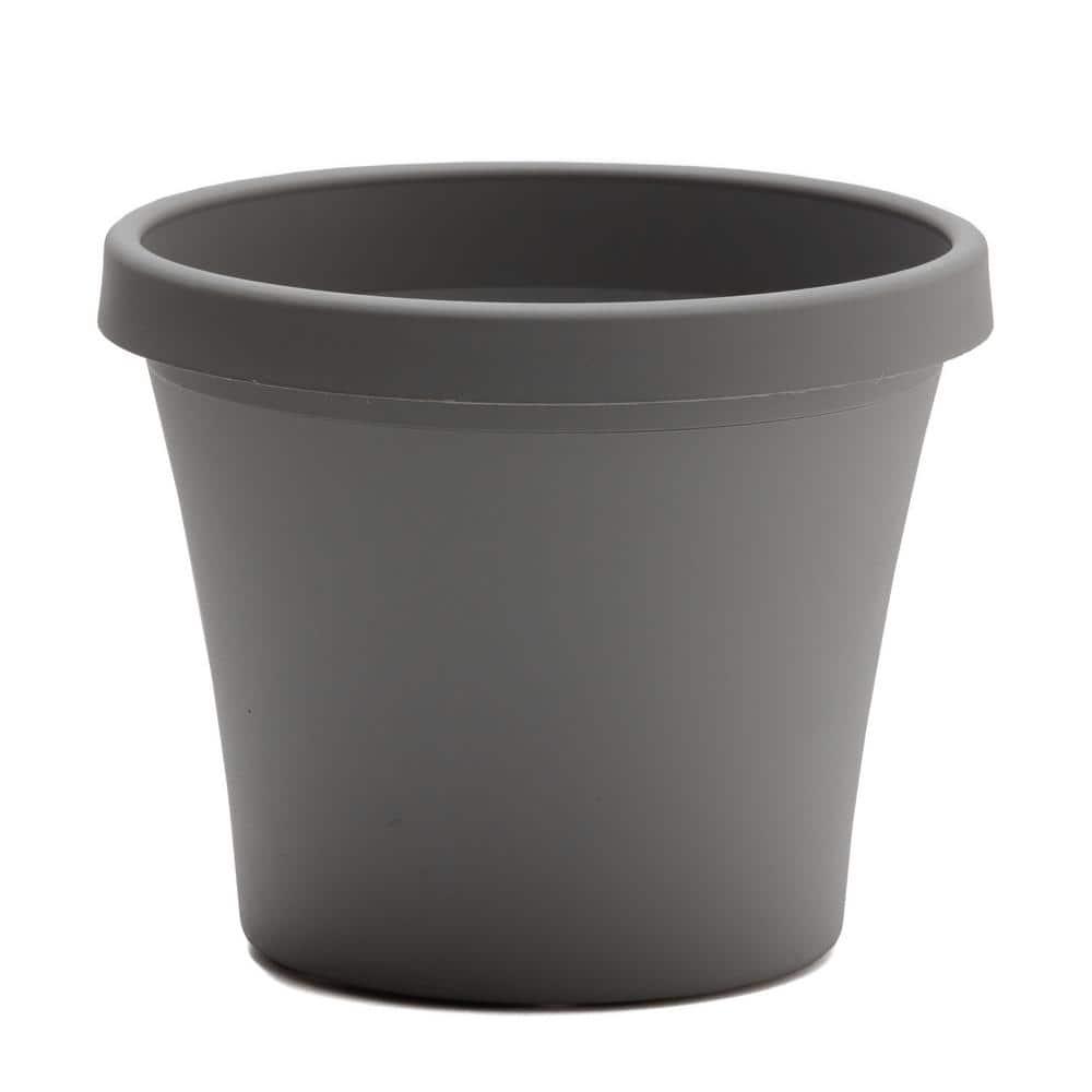 Bloem Terra Pot Round Planter: 20" - Charcoal Gray, (Saucer Not Included) Durable Resin Pot, for Indoor and Outdoor Use, 13.5 Gallon Capacity