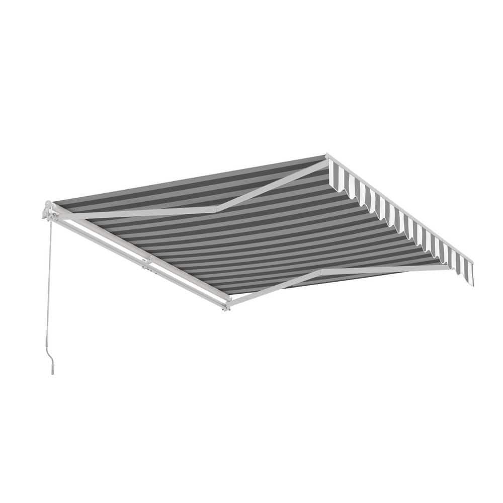 ALEKO Motorized Retractable Outdoor Awning with White Frame