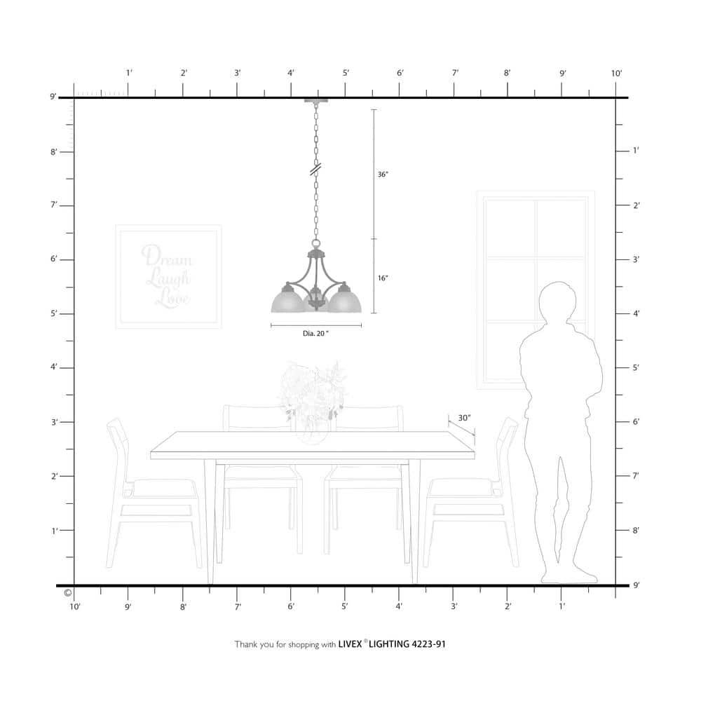 Livex Lighting Somerset 3 - Light Chandelier in  Brushed Nickel