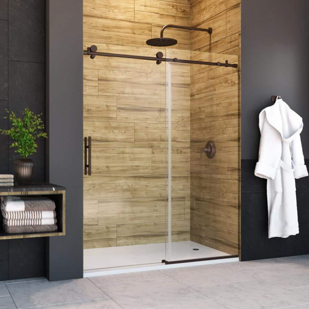 Eclipse 56" W x 74" H Single Sliding Frameless Shower Door