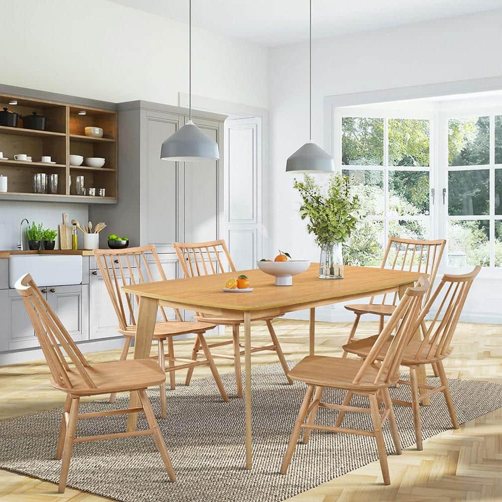 Lexicon Leawood Asian Hardwood Dining Room Table in Natural oak