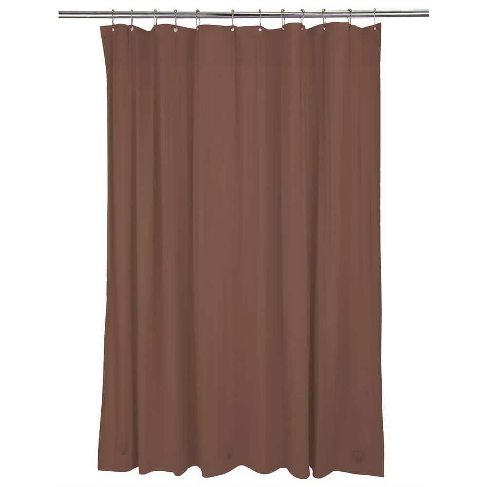 Bath Bliss Heavy Shower Liner with Weighted Hem in Chocolate