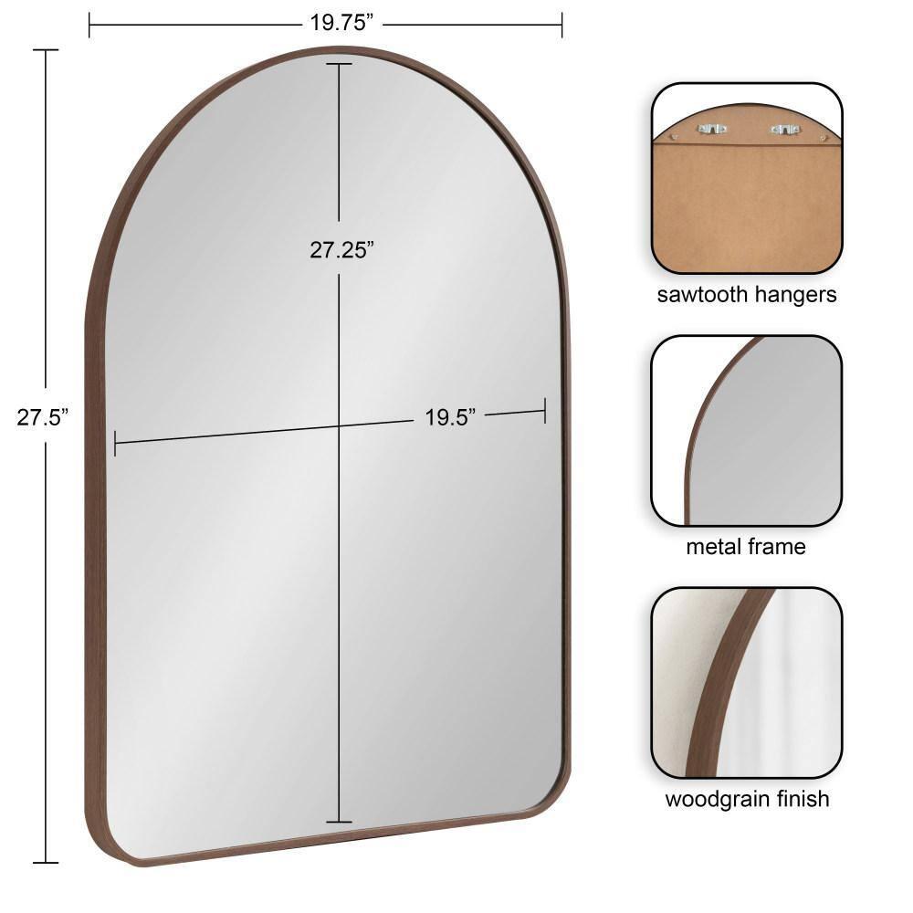 Kate and Laurel Zayda Metal Arch Mirror, 20x28, Walnut Brown