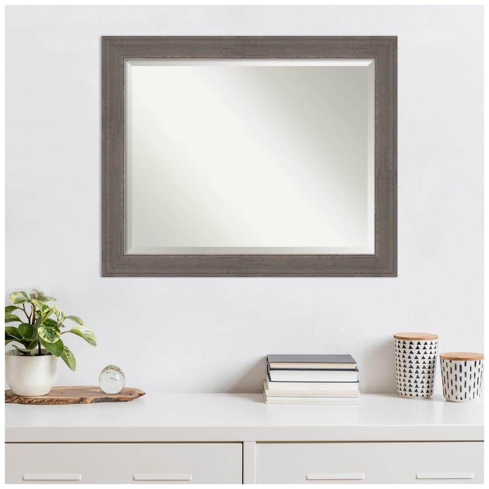 Amanti Art Alta Brown Grey Framed Wall Mirror - 20.62 x 24.62 in