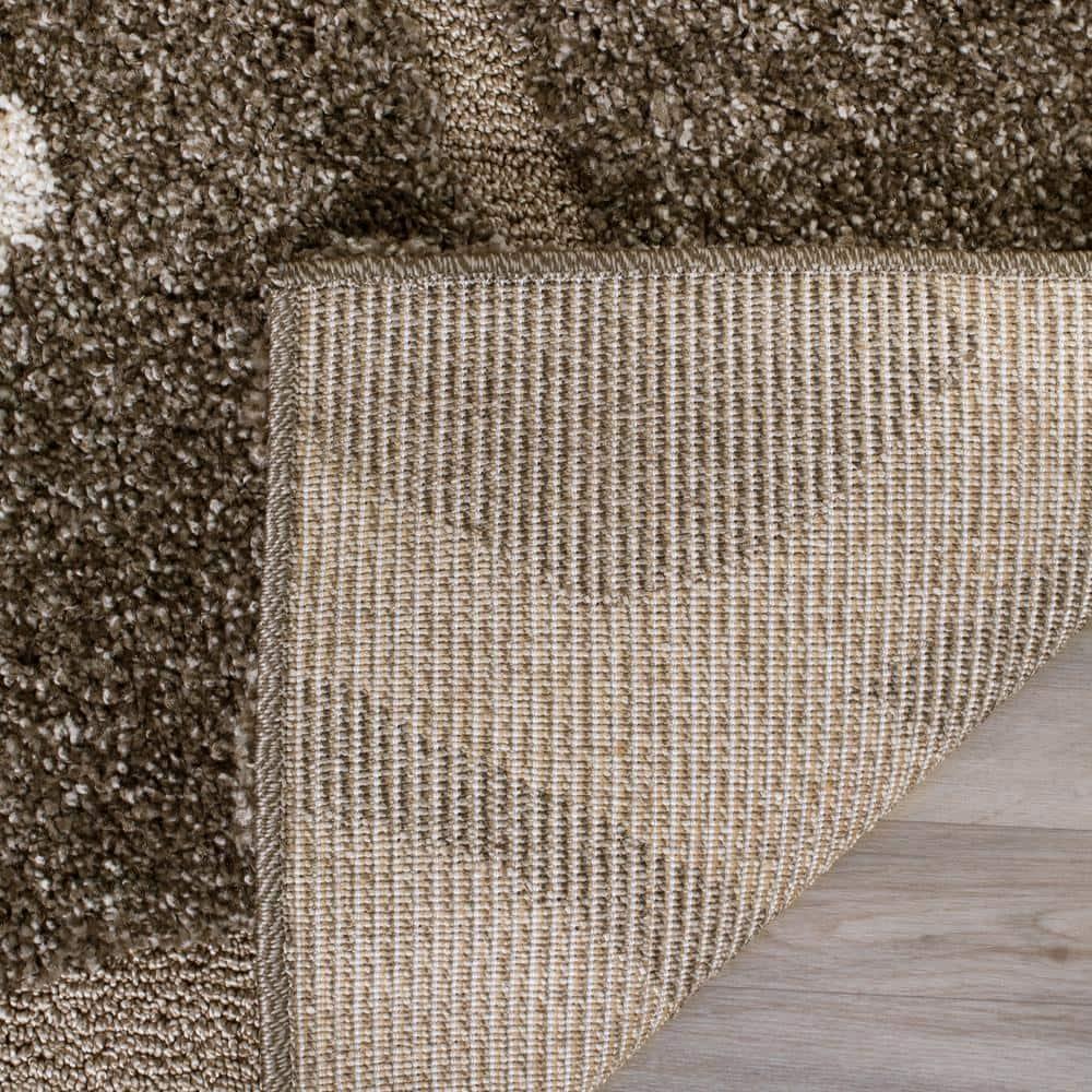 Florida Shag SG459 Power Loomed Indoor Area Rug - Smoke/Beige - 6'7" Round - Safavieh