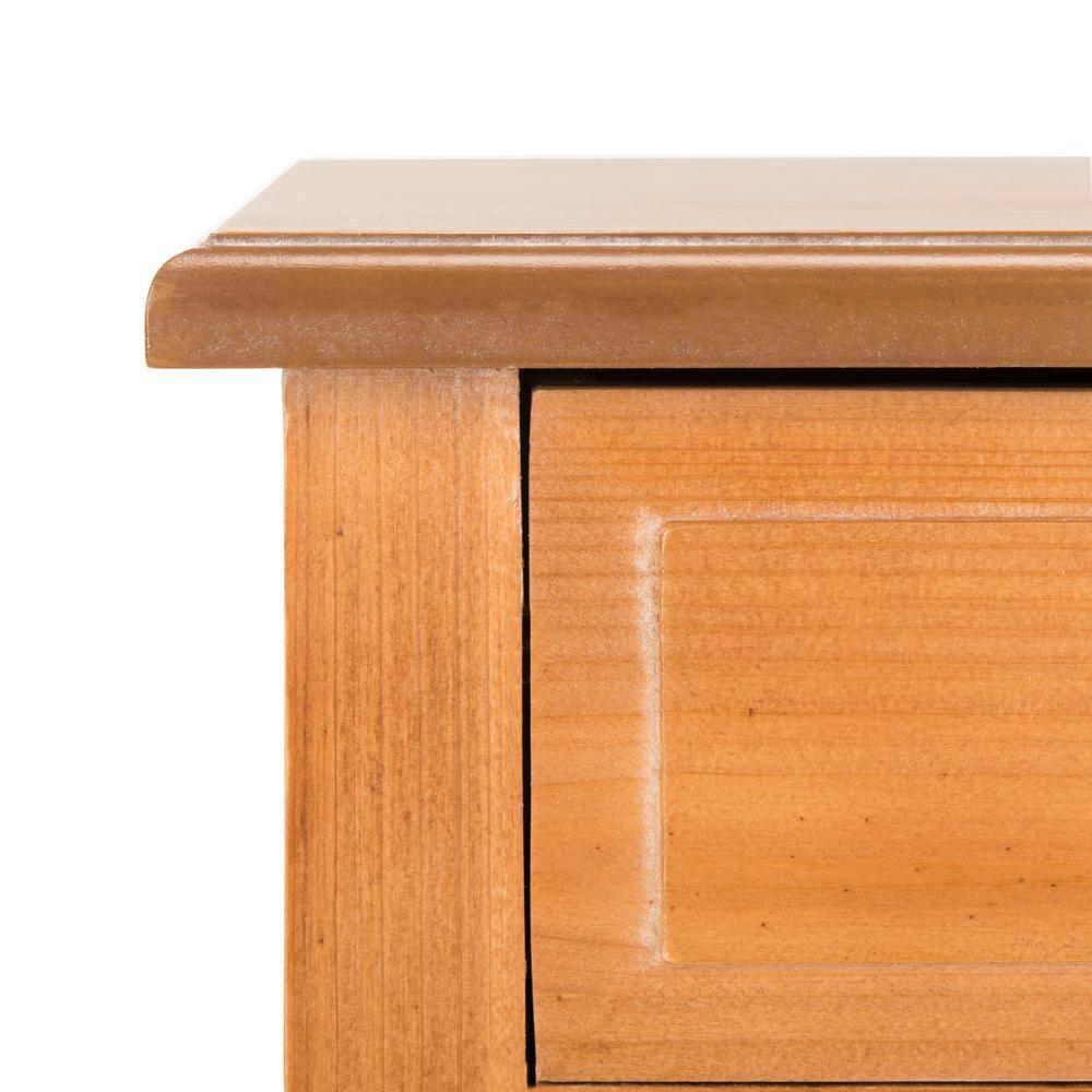 SAFAVIEH Lori End Table With Storage Drawers Red Maple