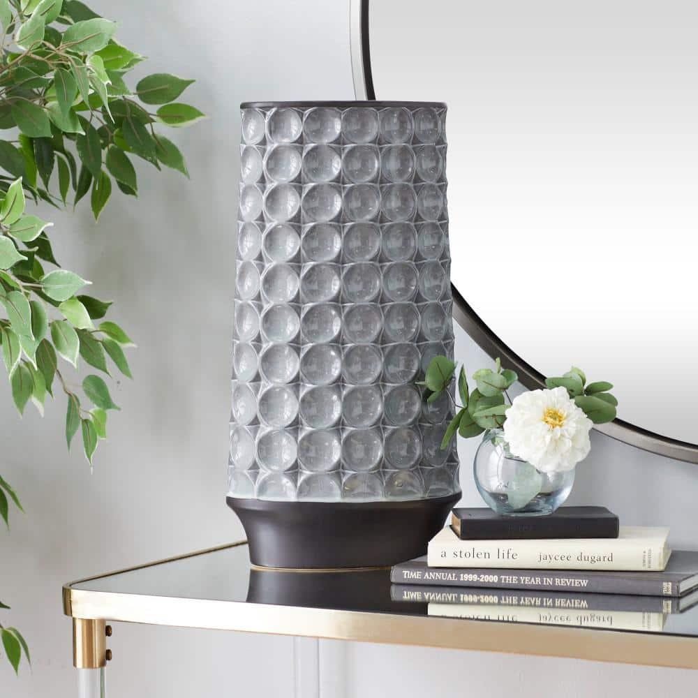 DecMode 18" Silver Ceramic Vase