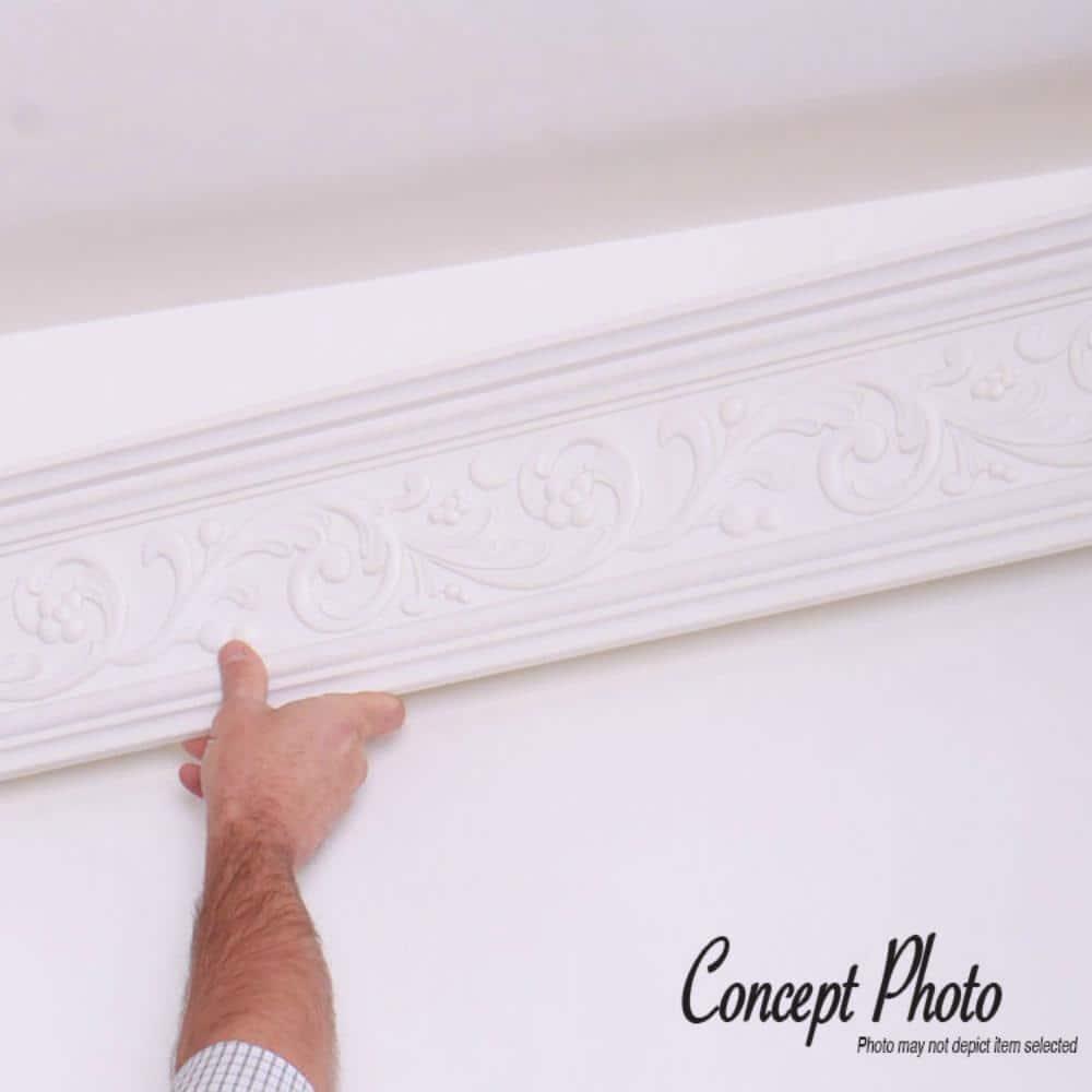 Architectural Products by Outwater L.L.C. 2-1/2 in x 5-7/8 in x 6 in Long Polyurethane Floral Crown Moulding Sample