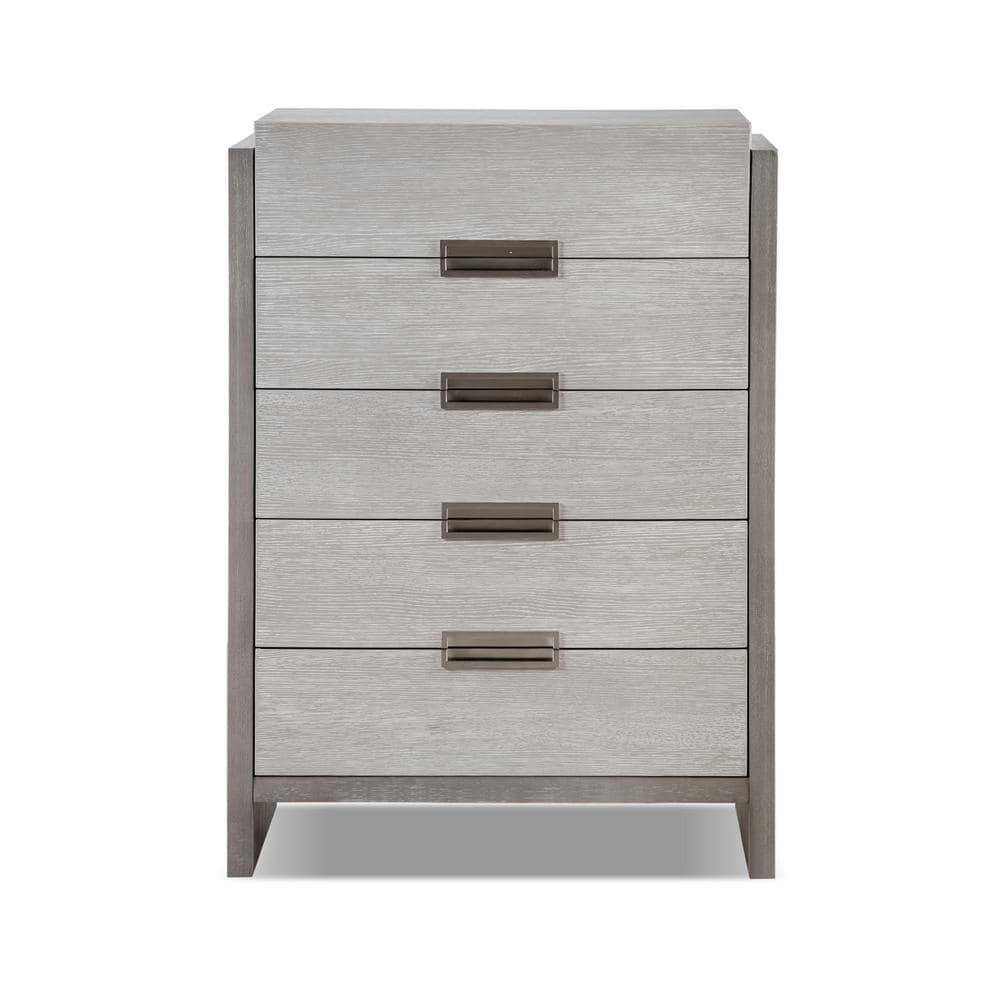 Furniture of America Yasgard 5-Drawer Solid Wood Chest in Gray