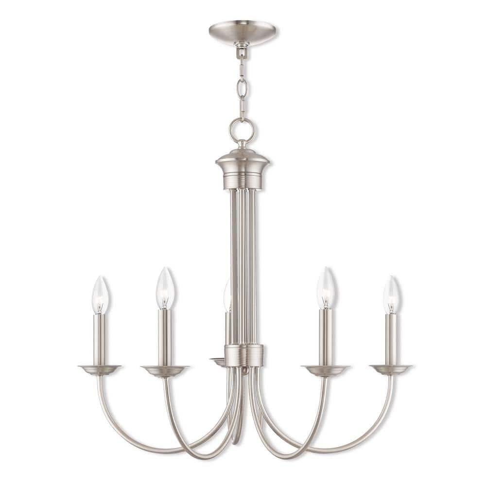 Livex Lighting Estate 5 - Light Chandelier in  Brushed Nickel