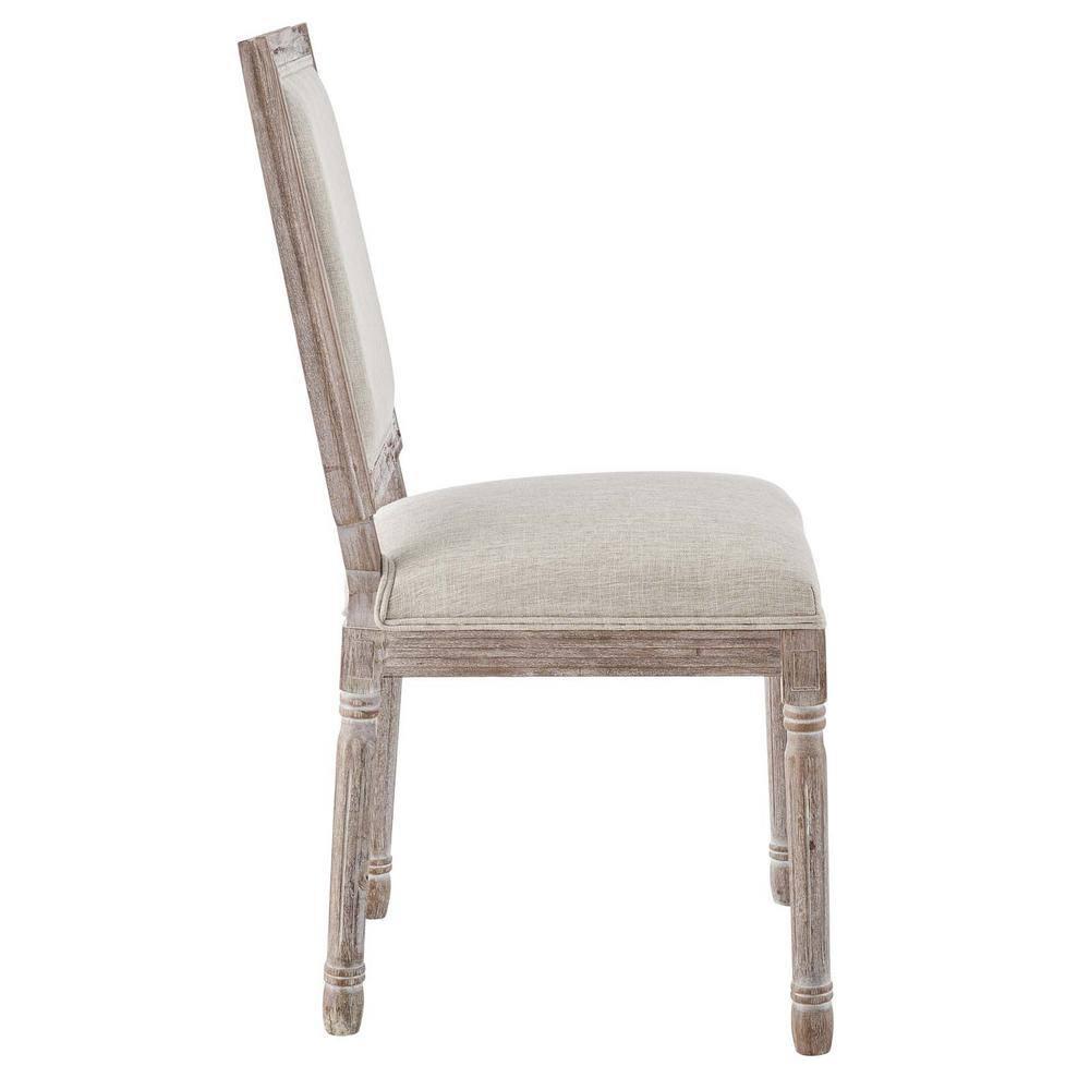 Court Vintage French Upholstered Fabric Dining Side Chair Beige - Modway