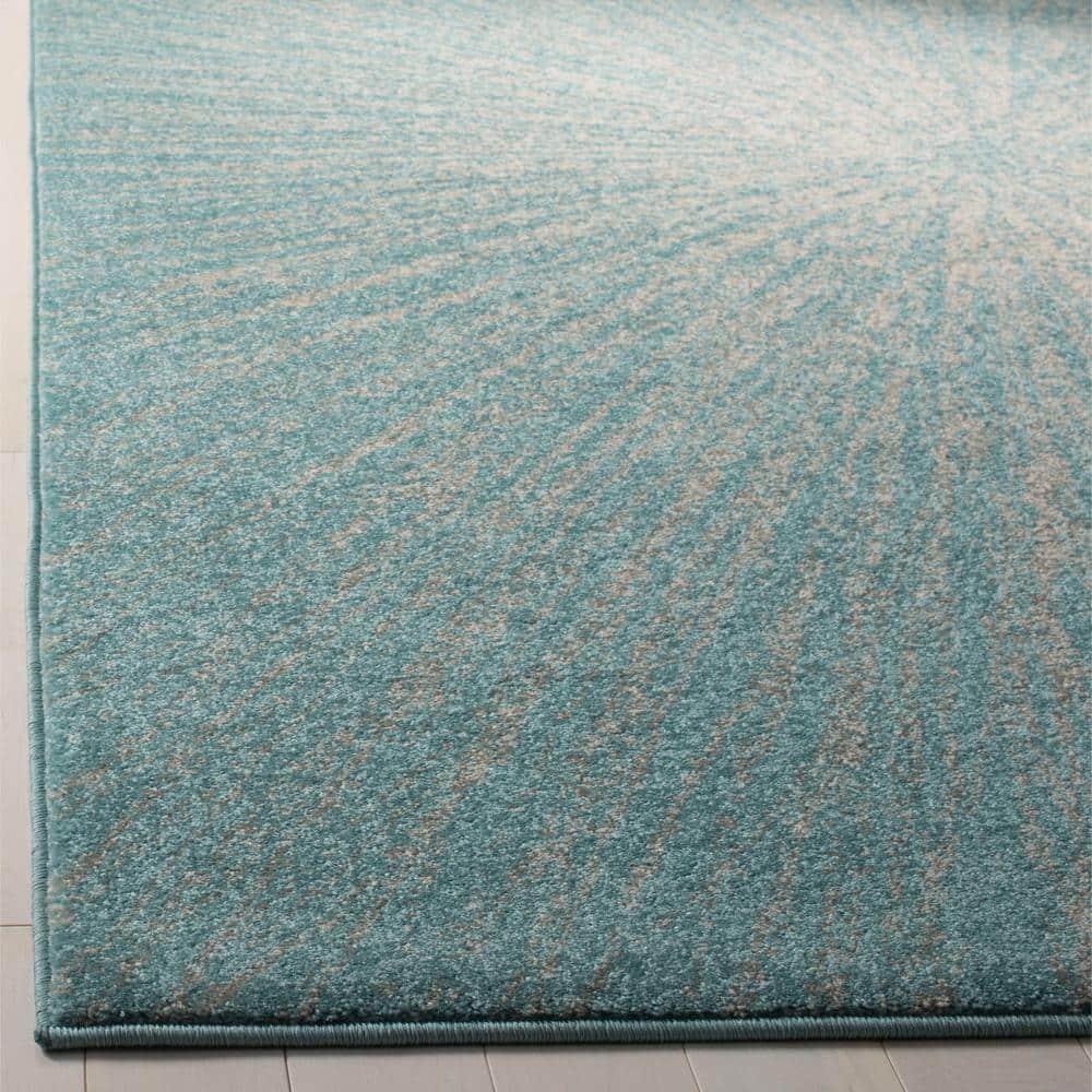 Evoke EVK228 Power Loomed Indoor Accent Rug - Aqua/Ivory - 2'2"x4' - Safavieh