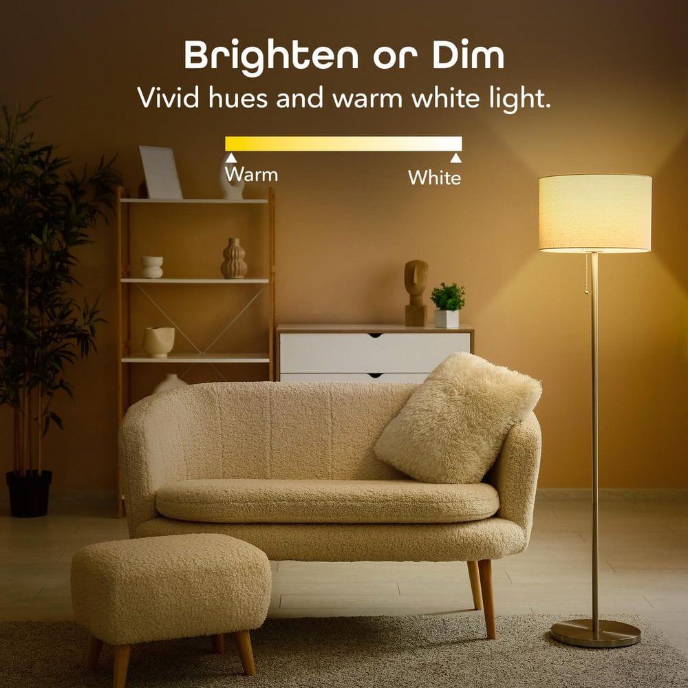 Geeni Smart LED Light Bulb 3-Pack  A19 WiFi Dimmable Soft White 800 Lumens, Works with Alexa & Google Assistant, Voice Control, Energy Efficient Smart Bulbs