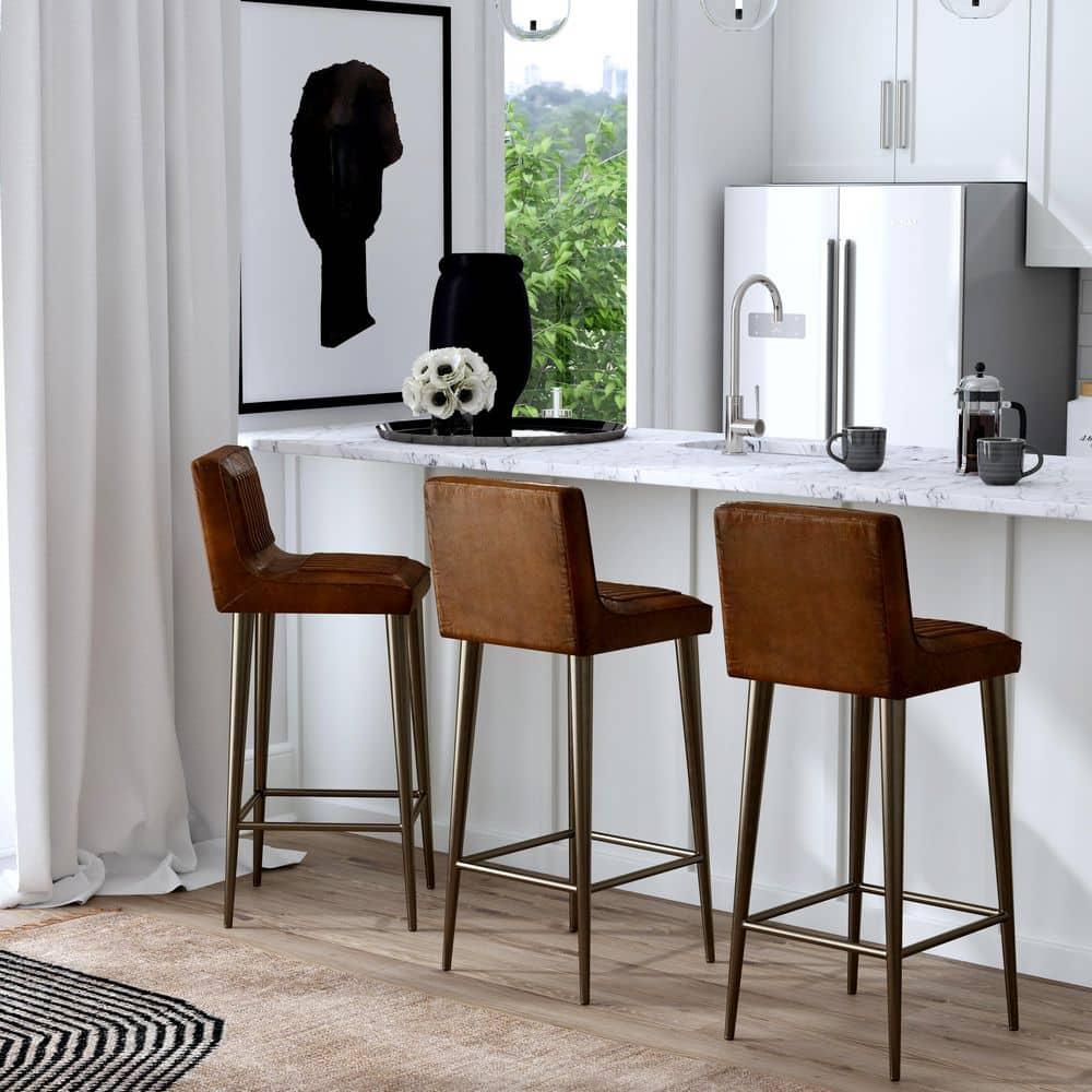 Butler Maxwell Leather 32" Bar Stool & Reviews | Perigold