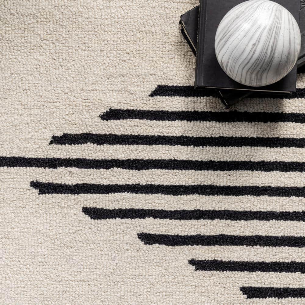 nuLOOM Flynn Handmade Contemporary Wool Runner Rug, 2' x 8', Ivory