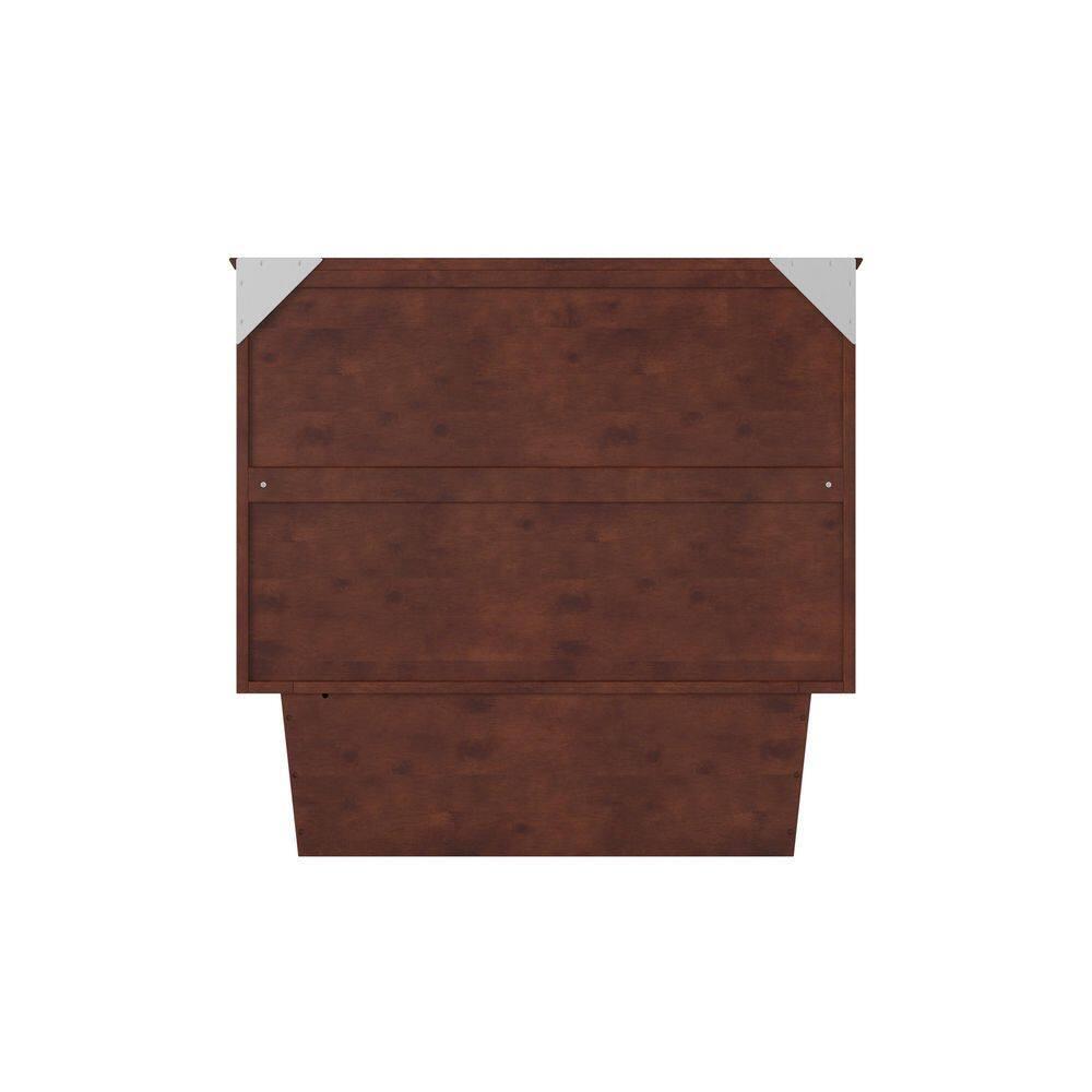AFI Nantucket Twin Solid Wood Murphy Bed Chest with Mattress, Drawer & Charger, Walnut