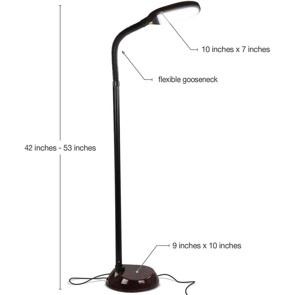 Brightech Litespan 53 in. Industrial Dimmable LED Floor Lamp with Height Adjustable Gooseneck Head