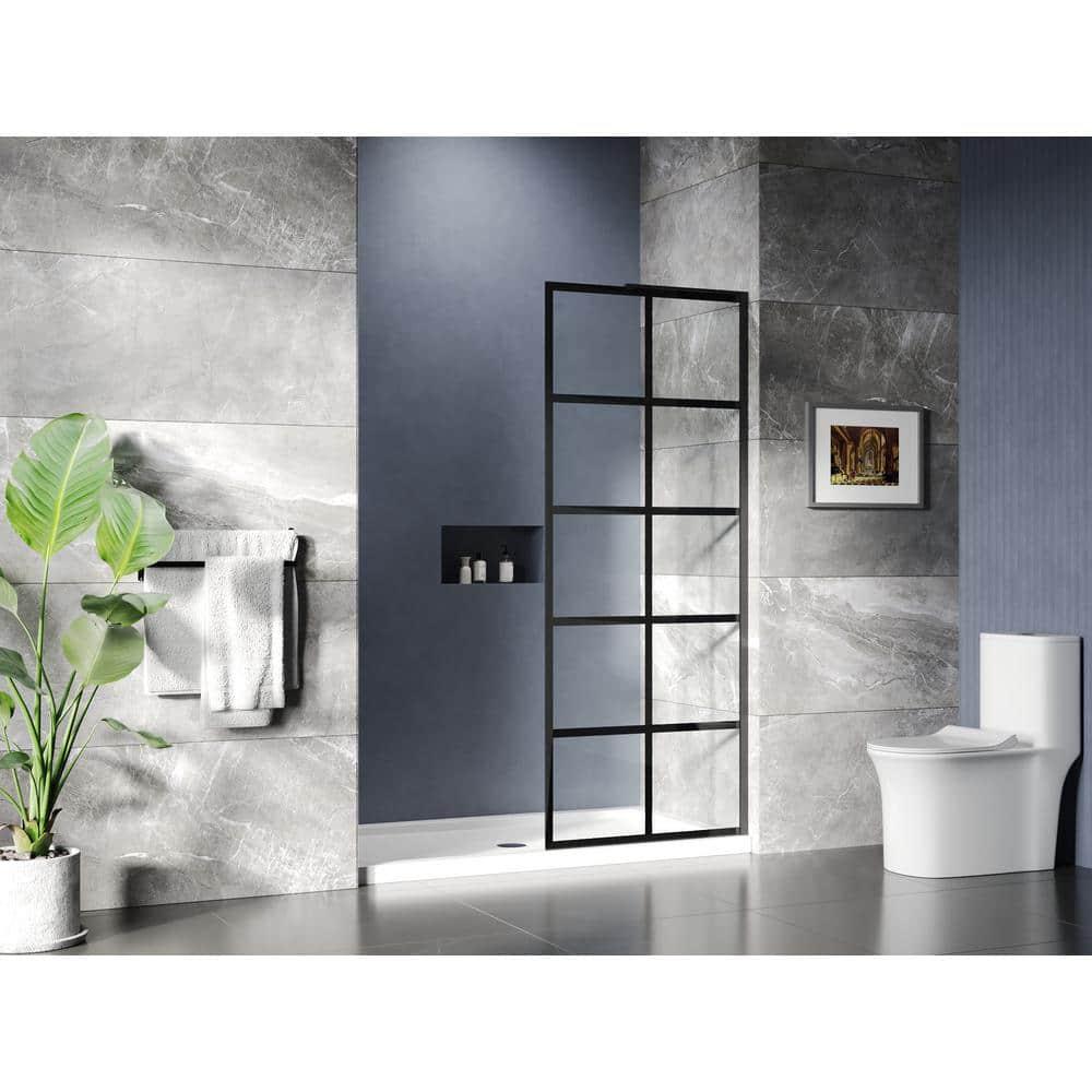 DV-1SD0219 32"×78" Single Fixed Tempered Glass Panel,Framed Shower Screen