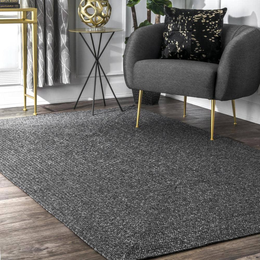 nuLOOM Wynn Braided Indoor/Outdoor Charcoal 2' x 3' Casual Area Rug