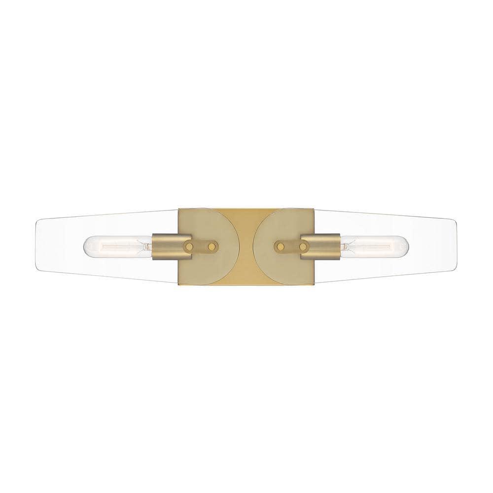 Designers Fountain Bergen Beach 2 Light Brushed Gold Wall Sconce Light, D256M-2WS-BG
