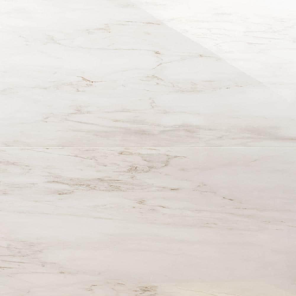 Large Format 24" x 47" Polished Marble Look Porcelain Floor and Wall Tile (15.5 Sq. Ft. / Case)