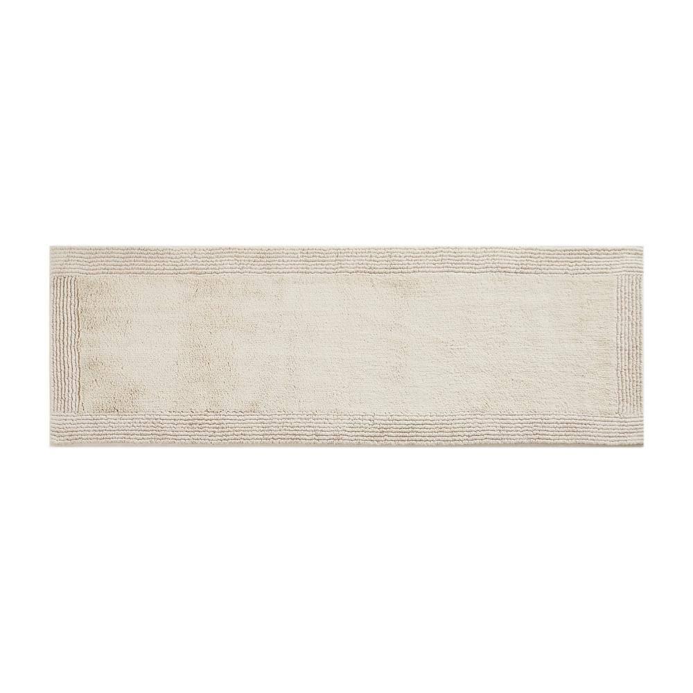 Madison Park 24"x72" Splendor Cotton Tufted Reversible Bath Rug Tan: Machine Washable, OEKO-TEX Certified
