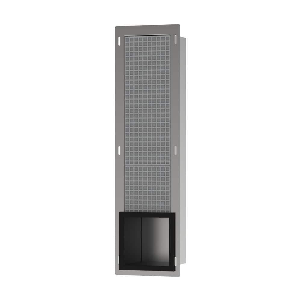 Hansgrohe 56058670 hansgrohe XtraStoris Original Recessed Toilet Paper Holder with Storage & Tileable Door