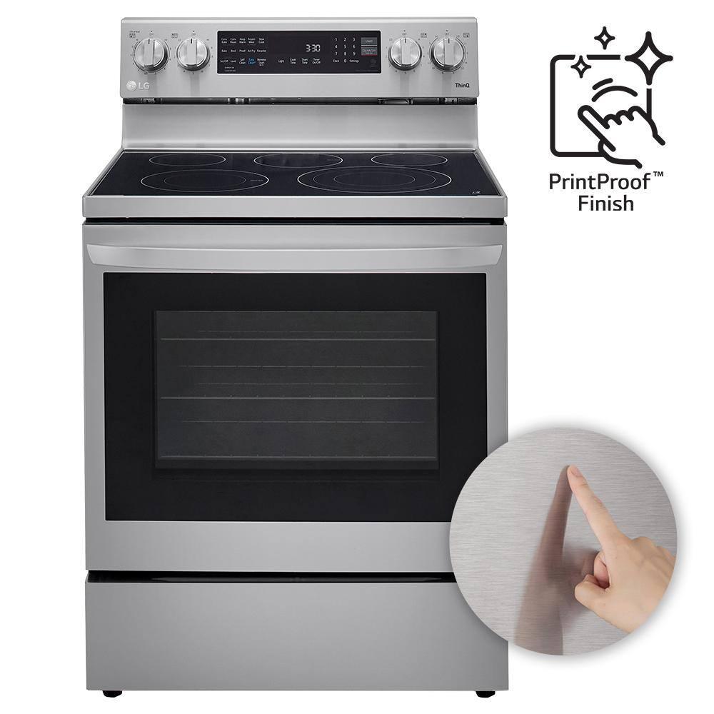 LG LG Smart Wi-Fi Enabled True Convection InstaView® Electric Range with Air Fry, 6.3 cu. ft. LREL6325F