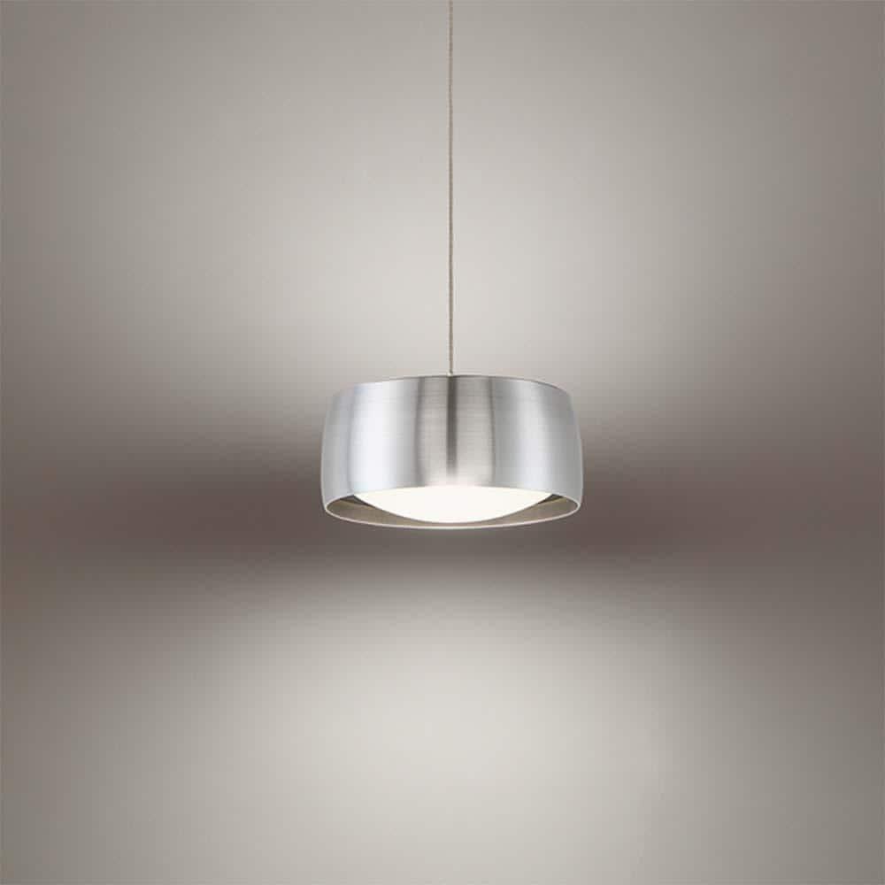 Tic Toc Brushed Aluminum LED Drum Pendant Light