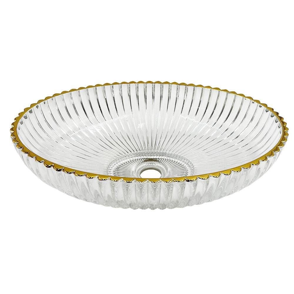 Majestic 21" Glass Oval Vessel Bathroom Sink