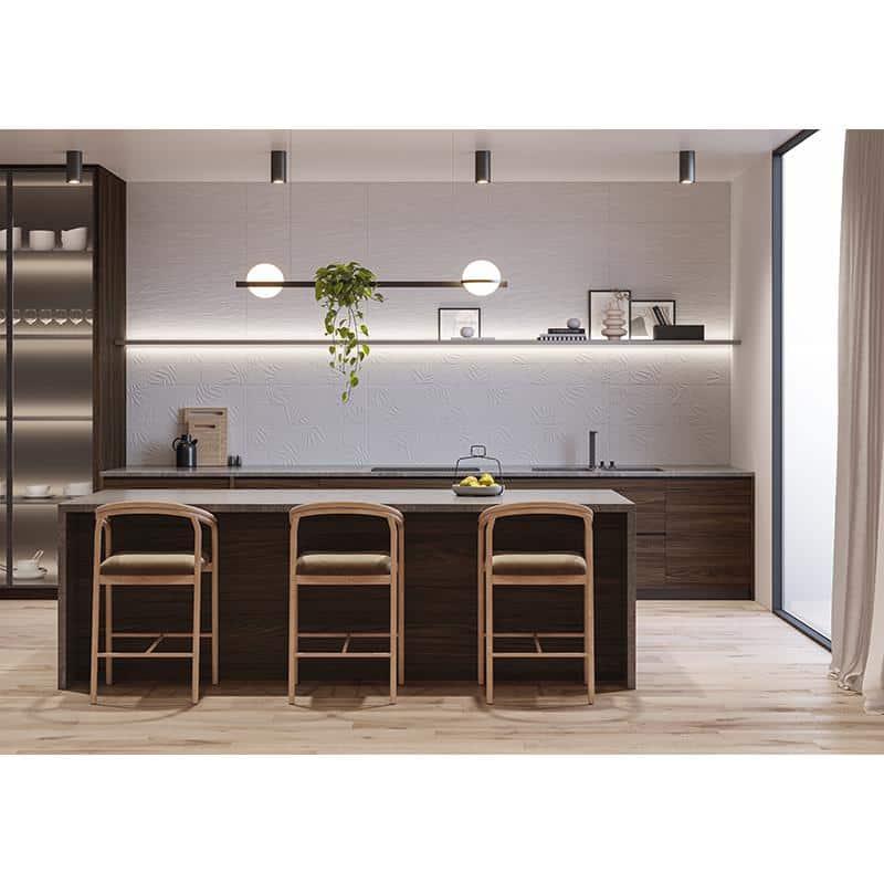 Apollo Tile Imprint 12" x 35" Ceramic Marble Look Wall & Floor Tile (Set of 4)