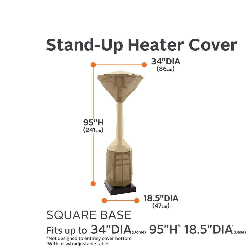 Classic Accessories Veranda Water-Resistant 34 Inch Square Stand-Up Patio Heater Cover