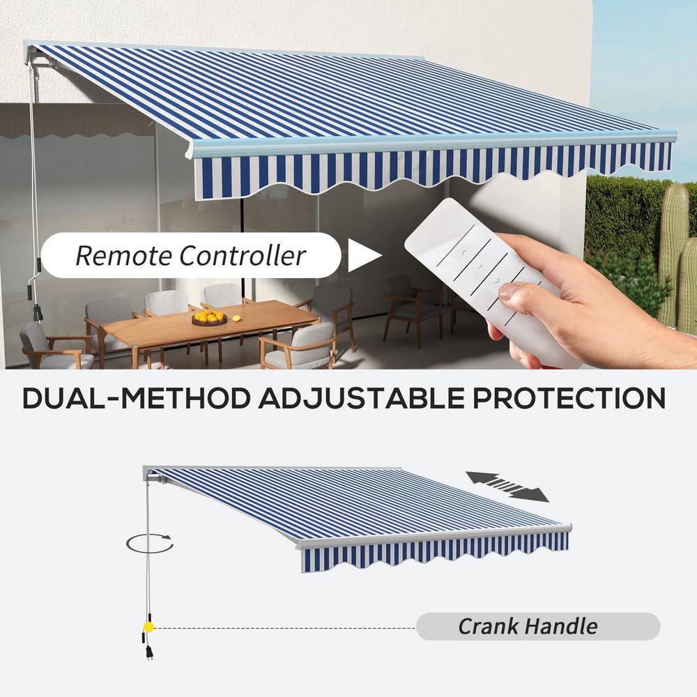 Outsunny Polyester Cover Retractable Patio Awning