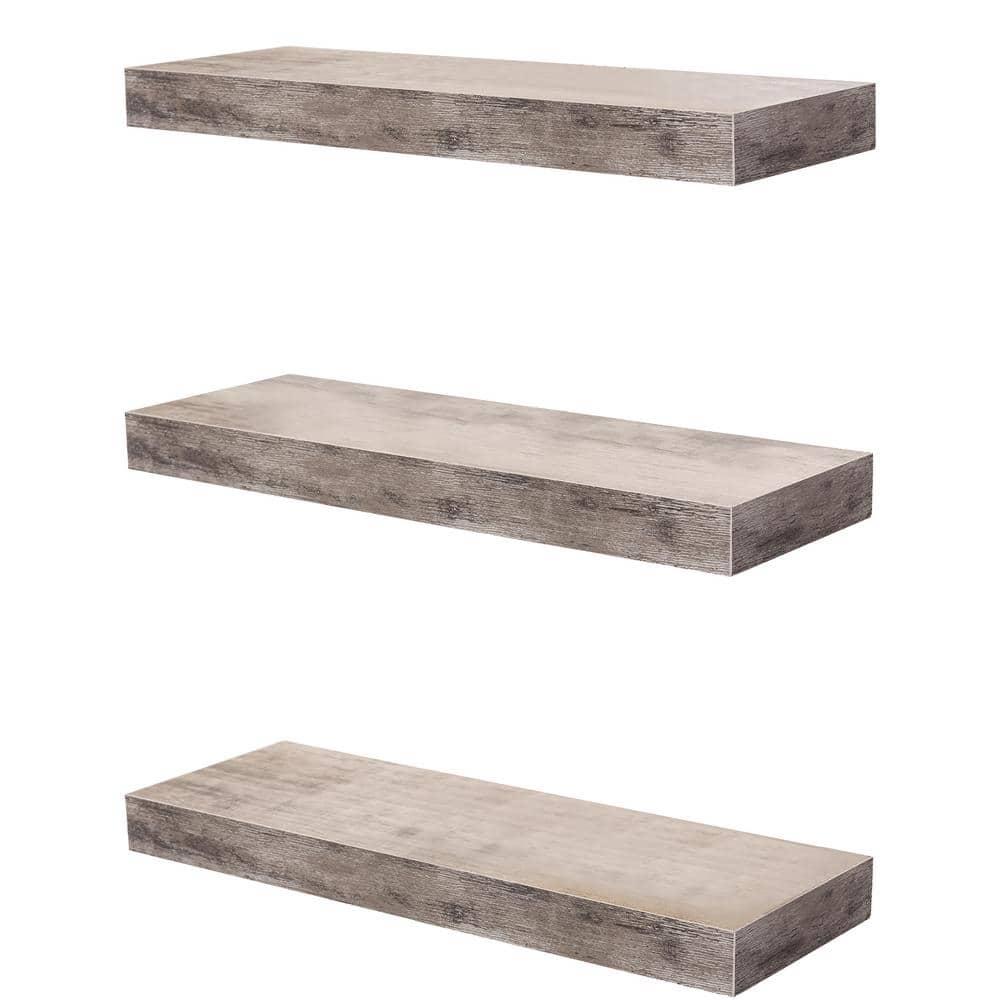 3 Pack 16 Inch Sorbus Rustic Floating Shelves - for Bedroom, Kitchen, Living Room, Office - Floating Shelf for Trophies, Books, Frames, etc