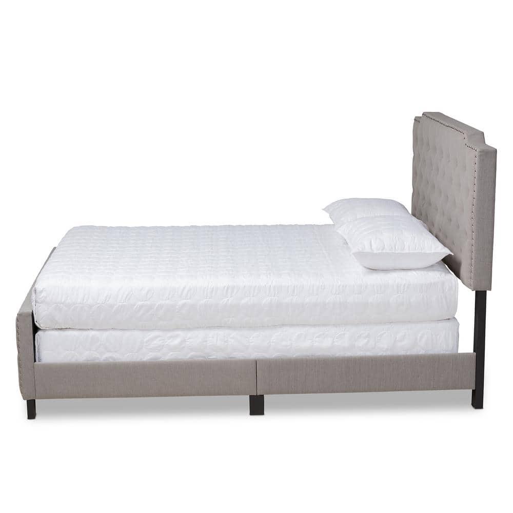 Marion Fabric Upholstered Button Tufted Panel Bed - Baxton Studio