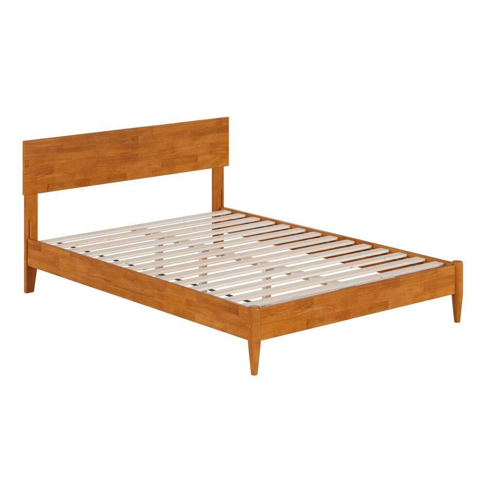 AFI Aria Full Modern Solid Wood Low Profile Platform Bed, Light Toffee